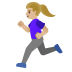 🏃🏼‍♀️ woman running: medium-light skin tone display on Google